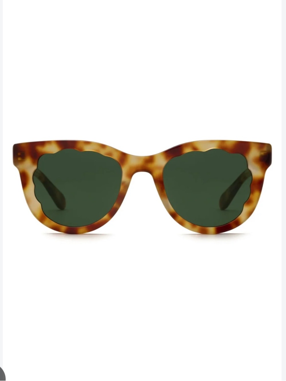KREWE Ellie Hawksbill Tortoise Sunglasses - Green Lenses NWOT